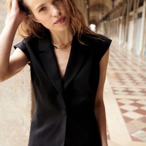 Cropped Tailored Vest