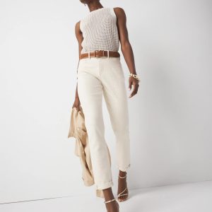 Petite Mid-Rise Embellished Girlfriend Jean