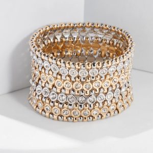 Pavé-Accent Wide Stretch Bracelet