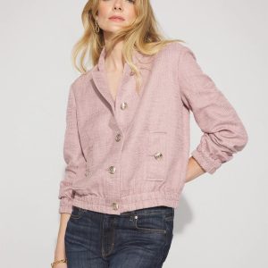 Petite Tweed Bomber Jacket