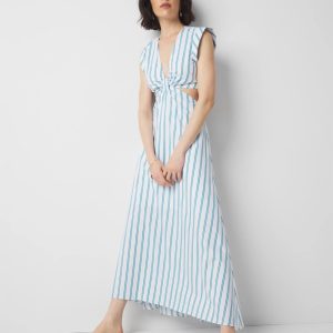 Striped Cotton Midi Dress
