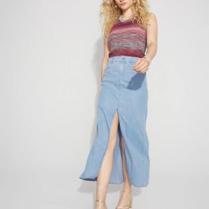 Chain Detail Tencel Maxi Skirt