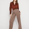 Petite High-Rise Belted Tweed Wide-Leg Pant