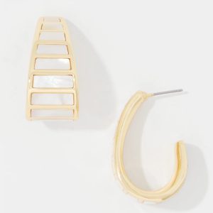 Mother of Pearl Small Hoop Earrings