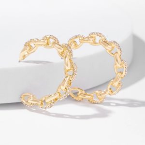 Gold Pavé Hoop Earrings