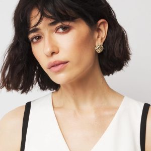 Quilted Pavé Stud Earrings