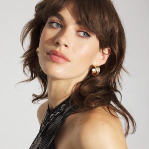 Gold Twisted Hoop Earrings