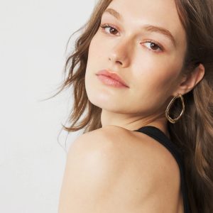 Gold Sculptural Hoop Earrings