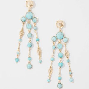 Turquoise + Gold Statement Earrings