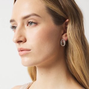 Mariner Link Pavé Stud Earrings