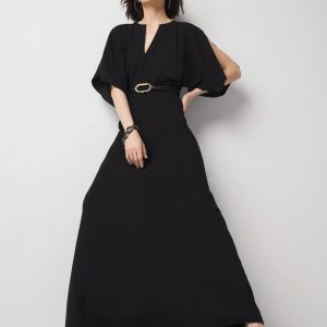 Petite Kimono Sleeve Crepe Gown