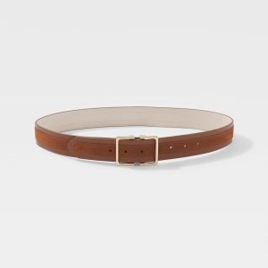 Wide Belt with Gold Buckle