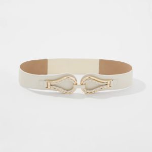 Faux Leather Braided Stretch Waist Belt