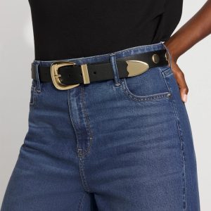 Gold Studded Denim Belt