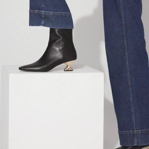 Gold Twist-Heel Bootie