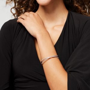 Silver Criss-Cross Hinge Bracelet