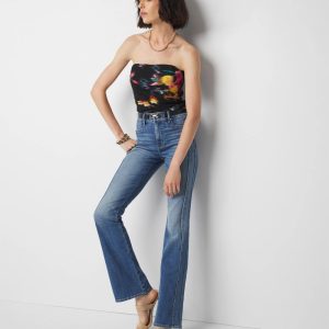 High-Rise Novelty Pocket Flare Jeans