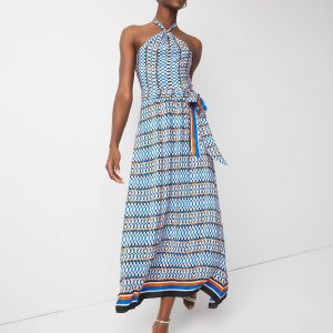 Petite Halter Tie-Waist Maxi Dress