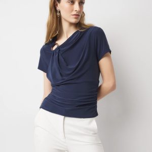 Shoulder Detail Draped Top