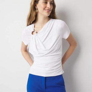 Shoulder Detail Draped Top