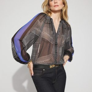 Petite Raglan Sleeve Georgette Blouse