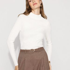 Essential Mock Neck Rib Sweater