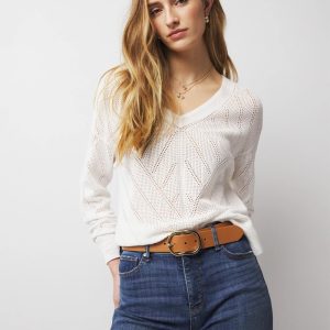 Novelty Stitch V-Neck Sweater