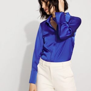 Satin Tuxedo Cuff Shirt