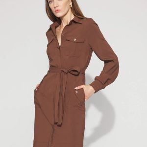 Long-Sleeve Utility Shirt Dress