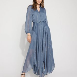 Petite Chiffon + Lurex Maxi Dress