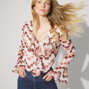 V-Neck Ruffle Blouse