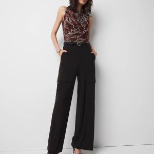 Utility Wide-Leg Jersey-Knit Pant
