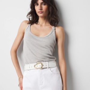 Metallic Knotted Shoulder Tank