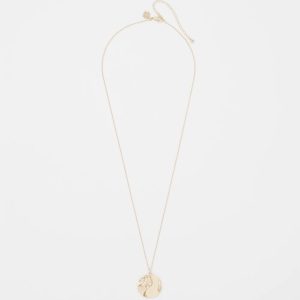 Gold Hammered Disc Pendant