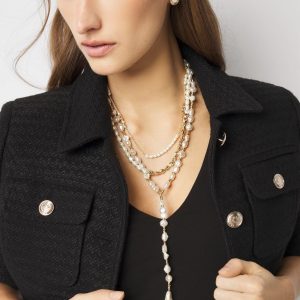 Gold + Pearl Convertible Y Necklace