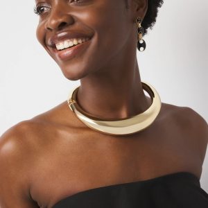 Gold Sculptural Hinged Collar