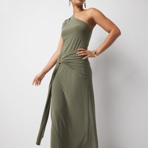 One-Shoulder Matte Jersey Dress