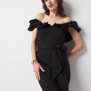 Off-the-Shoulder Poplin Mini Dress