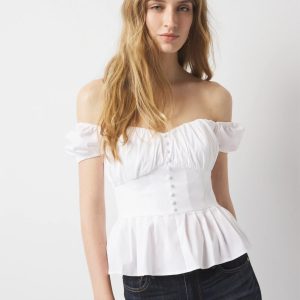 Poplin Peplum Bustier