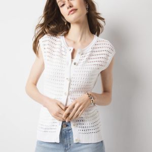 Open Stitch Long Vest