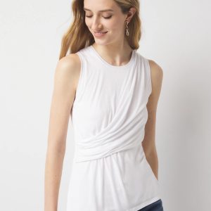 Pleated Wrap Tank Top