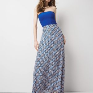 Geo Print A-Line Maxi Skirt