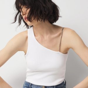 Chain Strap Ribbed Tank