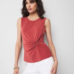 Ring Detail Ruched Tank