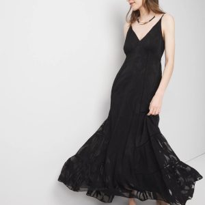 Petite Chiffon Burnout Maxi Dress