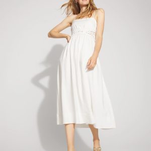 Petite Crochet Waist Midi Dress