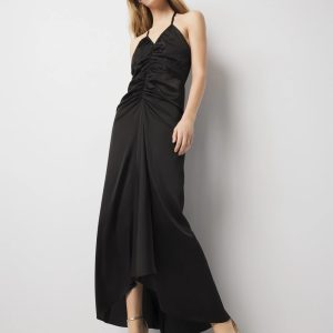 Satin Halter Maxi Dress