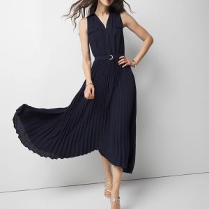 Pleated Shirt Dress