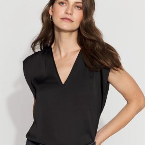 Satin V-Neck Shell
