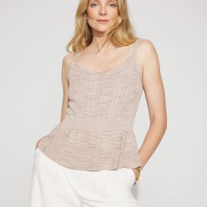 Metallic Peplum Sweater Tank